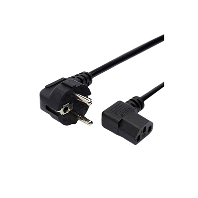 Шнур для питания компьютера GoPower, угловой, черный, 1.8м