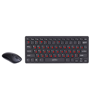Набор беспроводная клавиатура + мышь Perfeo mini COMBO, черный