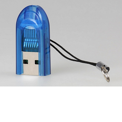 Картридер Smartbuy 710, USB 2.0,  microSD, голубой
