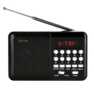 Perfeo Радиоприемник цифровой PALM Next, FM / МР3 / Bluetooth 5.3/ USB или 18650, черный