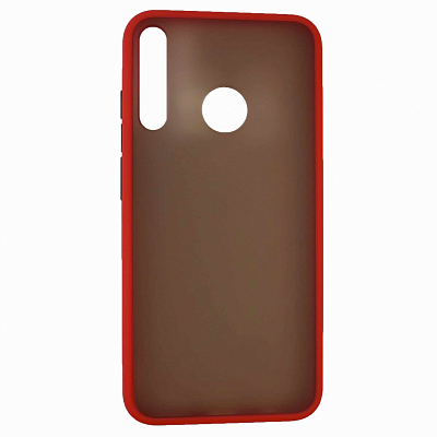 Клип-кейс Huawei P40 Lite E/ Y7P 2020 Матовый, красный с черными кнопками