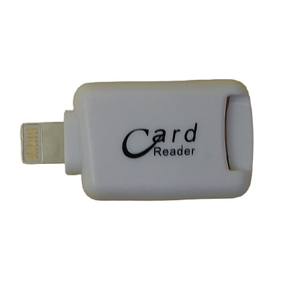 Картридер microSD для iPhone (Lightning), белый