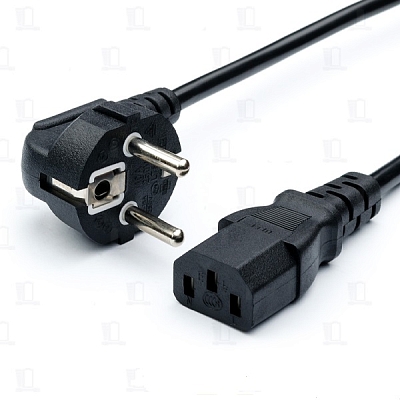 Шнур для питания компьютера GoPower, черный, 1.8м