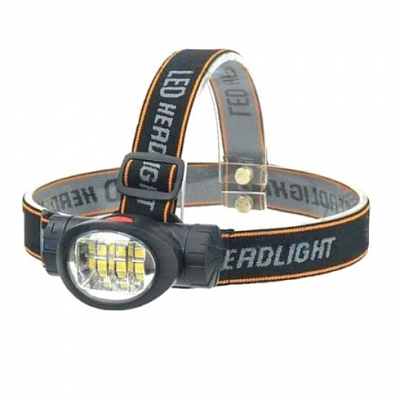 Фонарь налобный аккумуляторный ND-0200, зарядка microUSB, 3 режима, черный