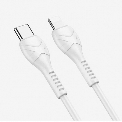 hoco X37 Type-C вилка - iPhone (Lightning) вилка, 27W, 3A, белый, 0.5м