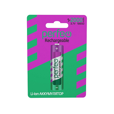 Аккумулятор Perfeo 18650 2000mA (Блистер 1 шт.) (5)