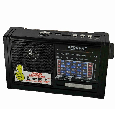 Радиоприемник FERVENT FR-181U AM/FM/SW/USB/microSD, фонарик, черный