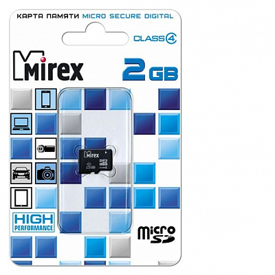Карта памяти microSD Mirex 2Gb (Class 4)