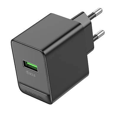 Универсальное сетевое з/у USB BOROFONE BAS12A QC3.0, 18W, 3A, черный