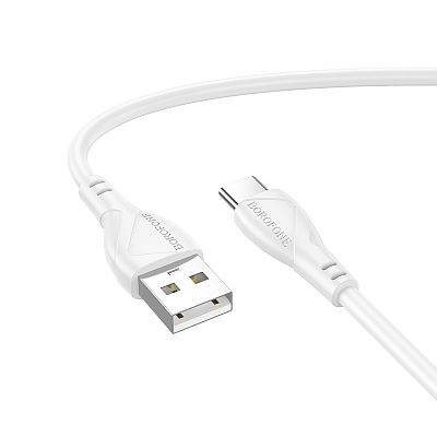 BOROFONE BX121 USB вилка - Type-C вилка, 3A, белый, 1м