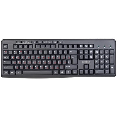 Клавиатура Perfeo PUSH USB черный, Multimedia