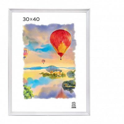 Фоторамка 30х40 деревянная Зебра 1507 Белый