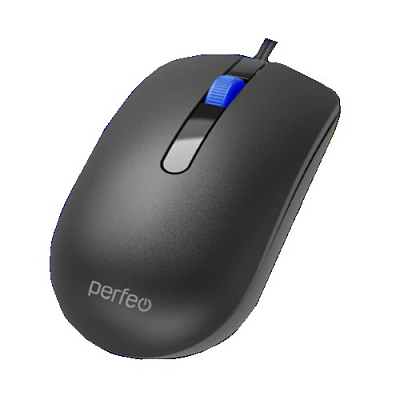 Мышь Perfeo FORT USB, 3 кнопки, бесшумная, черный