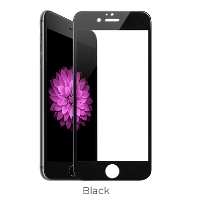 Стекло для iPhone 6+ hoco A1 черный, Shatter-proof, Full screen, картонная упаковка