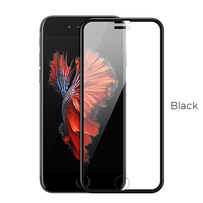 Стекло для iPhone 6+/6S+/7+/8+ hoco A11 черный, Narrow Edges, 3D, Shock-proof, Full screen, картонна