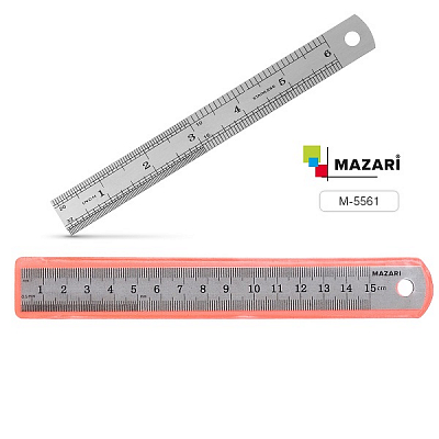 Линейка MAZARI металлическая 15 см
