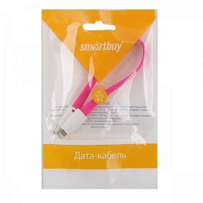 Smartbuy USB вилка - iPhone (Lightning) вилка, розовый, 0.2 м.
