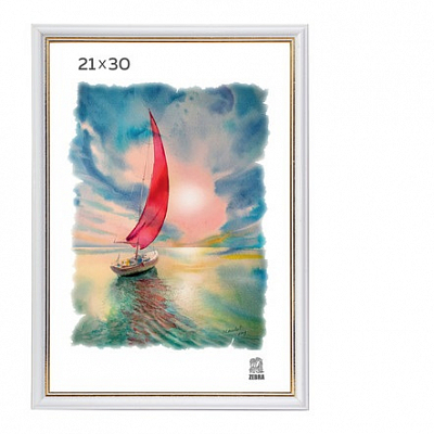 Фоторамка 21х30 пластиковая Зебра 100 Белый