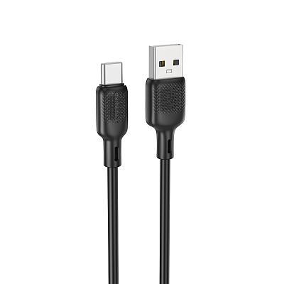 BOROFONE BX113 USB вилка - Type-C вилка, 3A, силикон, черный, 1м