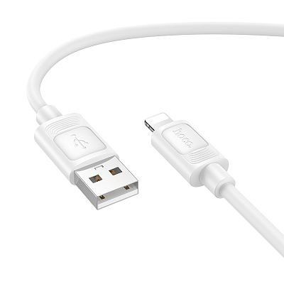 hoco X122 USB вилка - iPhone (Lightning) вилка, 2.4A, силикон, белый, 1м