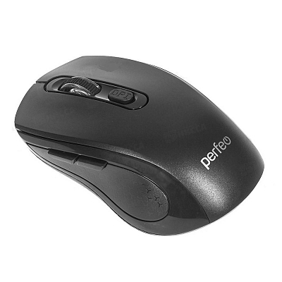 Беспроводная мышь Perfeo TALENT USB, 6 кнопок, бесшумная, черный