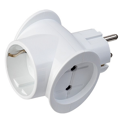 Разветвитель Perfeo RU POWER, 3гнезда (1 с заземлением, 2 без заземления),16А, 220В, белый