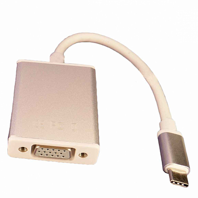 Адаптер Type-C штекер - VGA гнездо, белый (передача изображения)