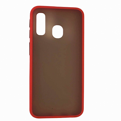 Клип-кейс Samsung A40 Матовый, красный, черные кнопки