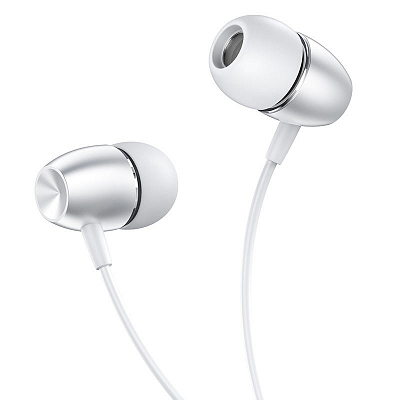 Наушники внутриканальные BOROFONE BM57 с микрофоном, серебро