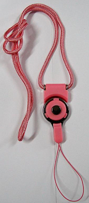 Шнурок на шею для телефона, съемное крепление,  розовый