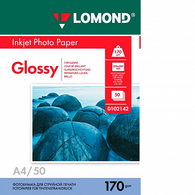 Фотобумага Lomond глянцевая А4 170г/м  50 листов 