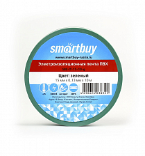 Изолента Smartbuy 0.13х15мм, 10м, зеленая