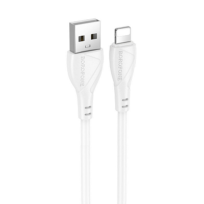 BOROFONE BX121 USB вилка - iPhone (Lightning) вилка, 2.4A, белый, 1м