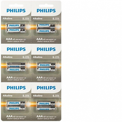 Philips LR03 Alkaline (Блистер 12 шт.) Отрывной по 2 шт.