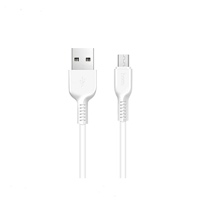 hoco X13 USB вилка - microUSB вилка, 2.4A, белый, 1 м.