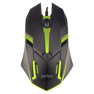 Мышь Perfeo GRAF USB, Game Design, 3 кнопки, 7 цветов подсветка, черный