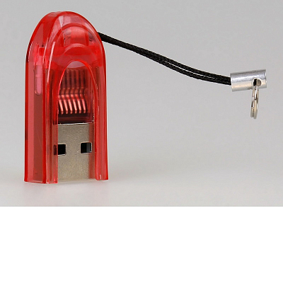 Картридер Smartbuy 710, USB 2.0,  microSD, красный