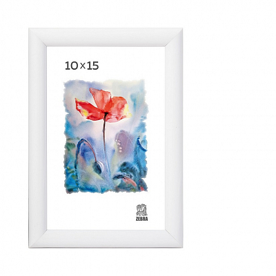 Фоторамка 10х15 пластиковая Зебра 500 Белый