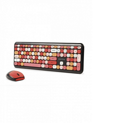 Набор беспроводная клавиатура + мышь Smartbuy, черный с цветными кнопками