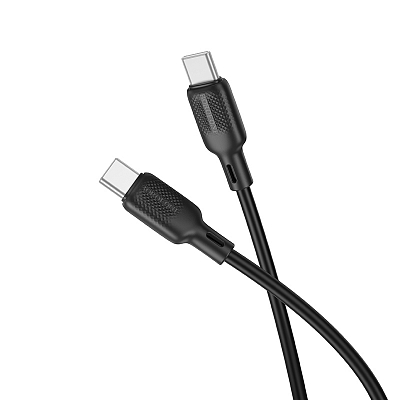 BOROFONE BX113 Type-C вилка - Type-C вилка, 60W, 3A, силикон, черный, 1м