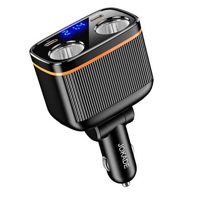 Разветвитель для прикуривателя Jokade JH046 3А 2 гнезда + 2Type-C, 2USB, черный
