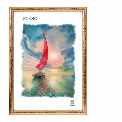 Фоторамка 21х30 пластиковая Зебра 509 Золото