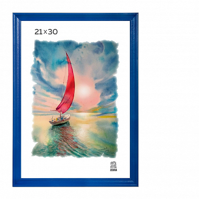 Фоторамка 21х30 деревянная Зебра 1524 Синий