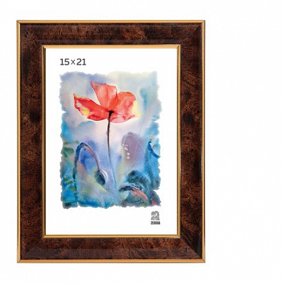 Фоторамка 15х21 пластиковая Зебра 601 Коричневый