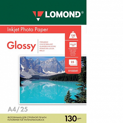 Фотобумага Lomond глянцевая А4 130г/м 25 листов 