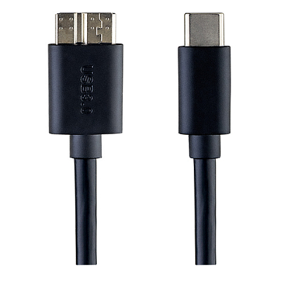 Кабель Type-C штекер - microUSB-B штекер Perfeo 3.0 для HDD/SSD, 1м, черный