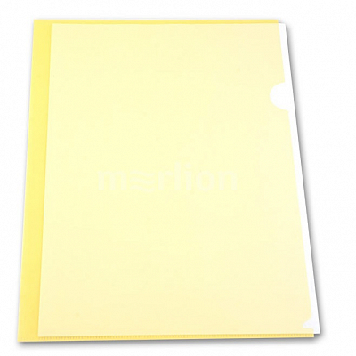 Папка-Уголок A4 Бюрократ, 150мкм, прозрачная, желтый