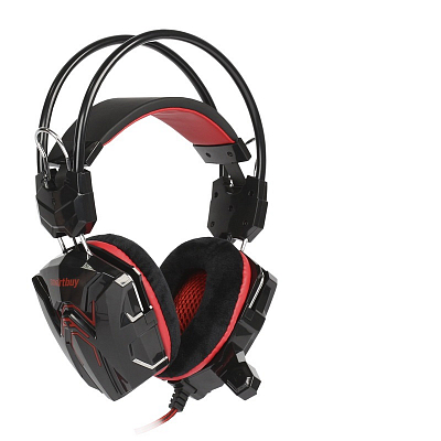 Наушники игровые Smartbuy RUSH SNAKE, кабель 2.2м, с микрофоном, черно-красный