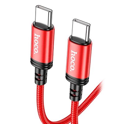 hoco X89 Type-C вилка - Type-C вилка, 60W, 3A, нейлон, красный, 1м
