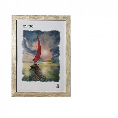 Фоторамка 21х30 МДФ Зебра 202 Слоновая кость